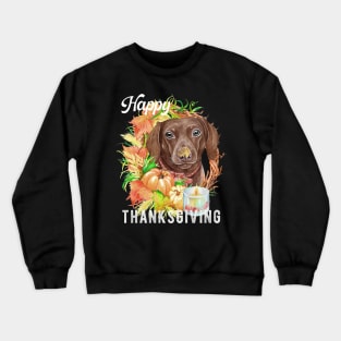 Dachshund Dog Owner Thanksgiving Celebration Harvest Theme Crewneck Sweatshirt